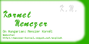 kornel menczer business card